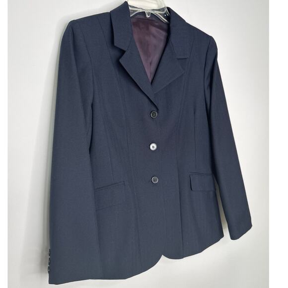 Vtg Y2K Beaufort Riding Apparel Charcoal Herringbone Equestrian Blazer small - Picture 5 of 14